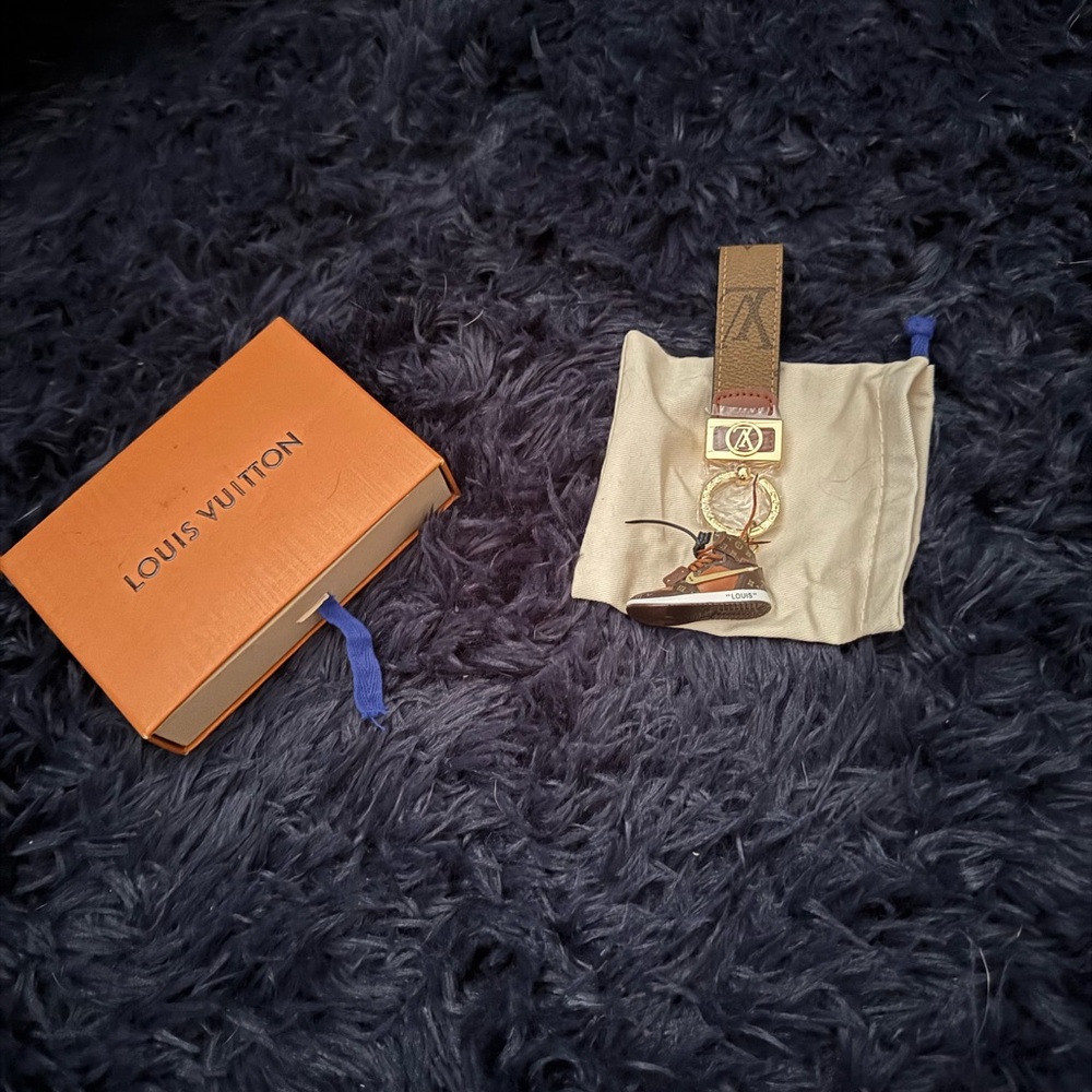 Louis Vuitton Tan and Gold Sneaker Keychain